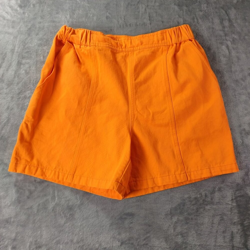 Impressions Womens Orange Pull On Shorts M Casual Stretch‎ Summer Resort Lounge
